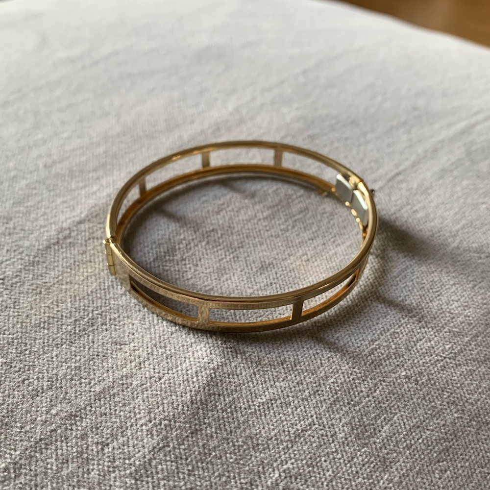 Banded polished brass bracelet